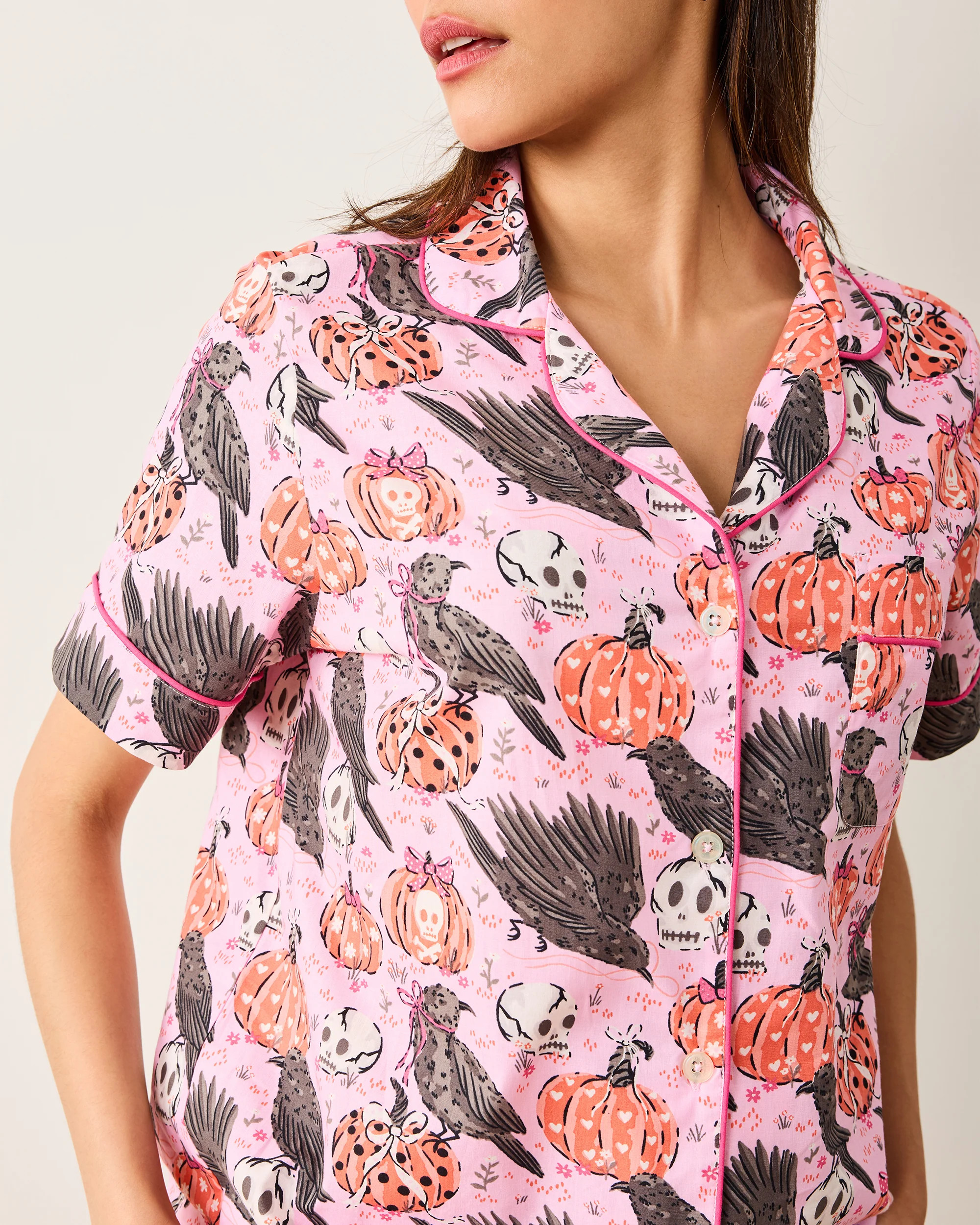 Sleepy Hollow - Short PJ Set - Nevermore Pink | Printfresh