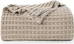 Utopia Bedding Cotton Waffle Blanket 300 GSM (Khaki - 90x72 Inches) Soft Lightweight Breathable B... | Amazon (US)