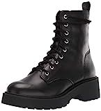 Steve Madden Women's Tornado Combat Boot, Black Leather, 10 | Amazon (US)