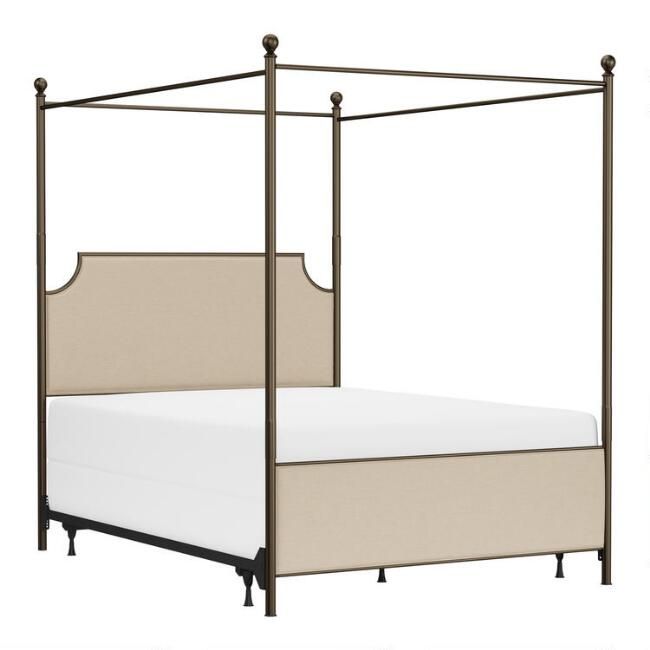 Essex Metal Upholstered Canopy Bed | World Market