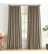 Vision Home Brown Pinch Pleated Full Blackout Curtains Linen Blended Room Darkening Window Curtai... | Amazon (US)