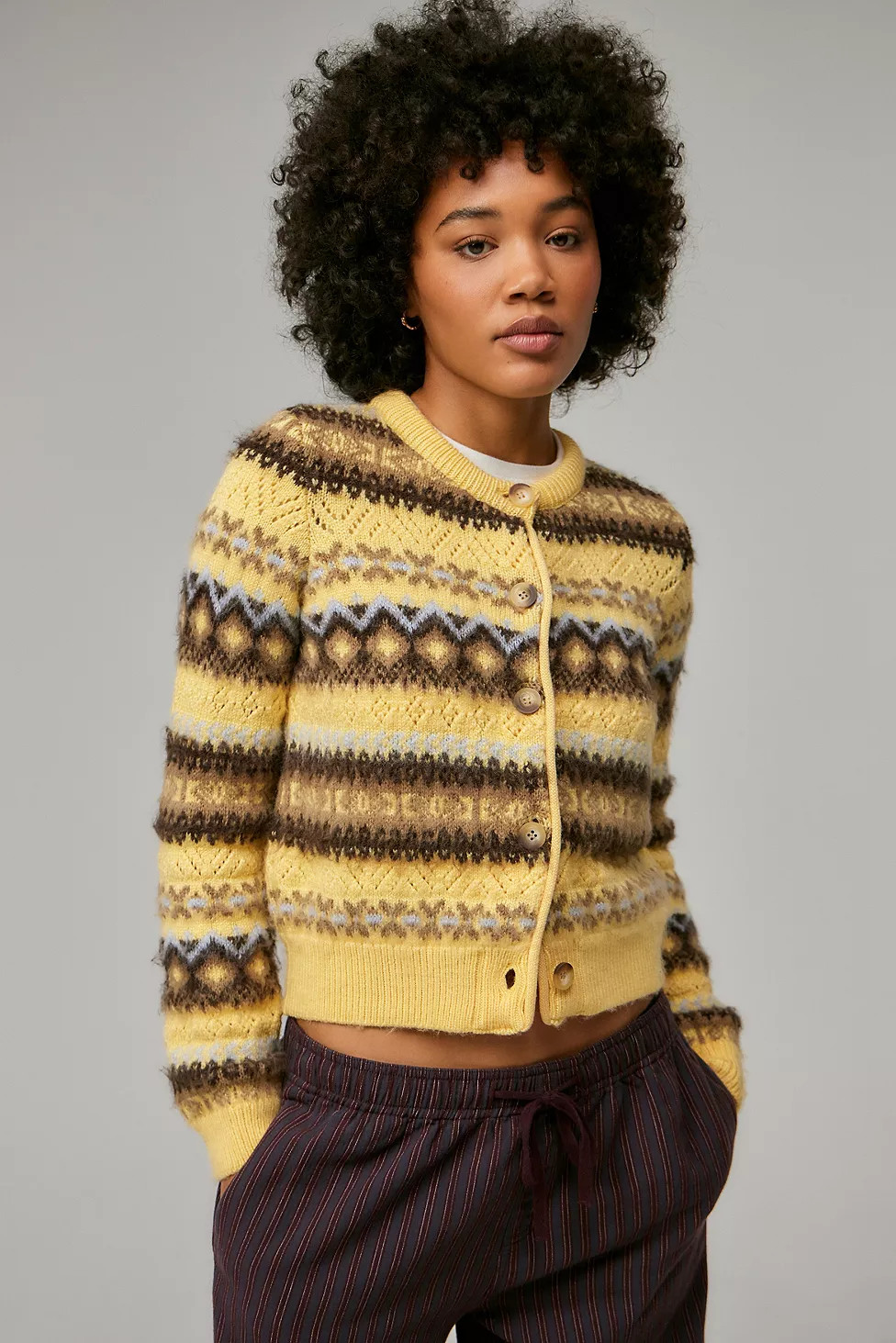 Cardigan en maille Fairisle UO | Urban Outfitters FR