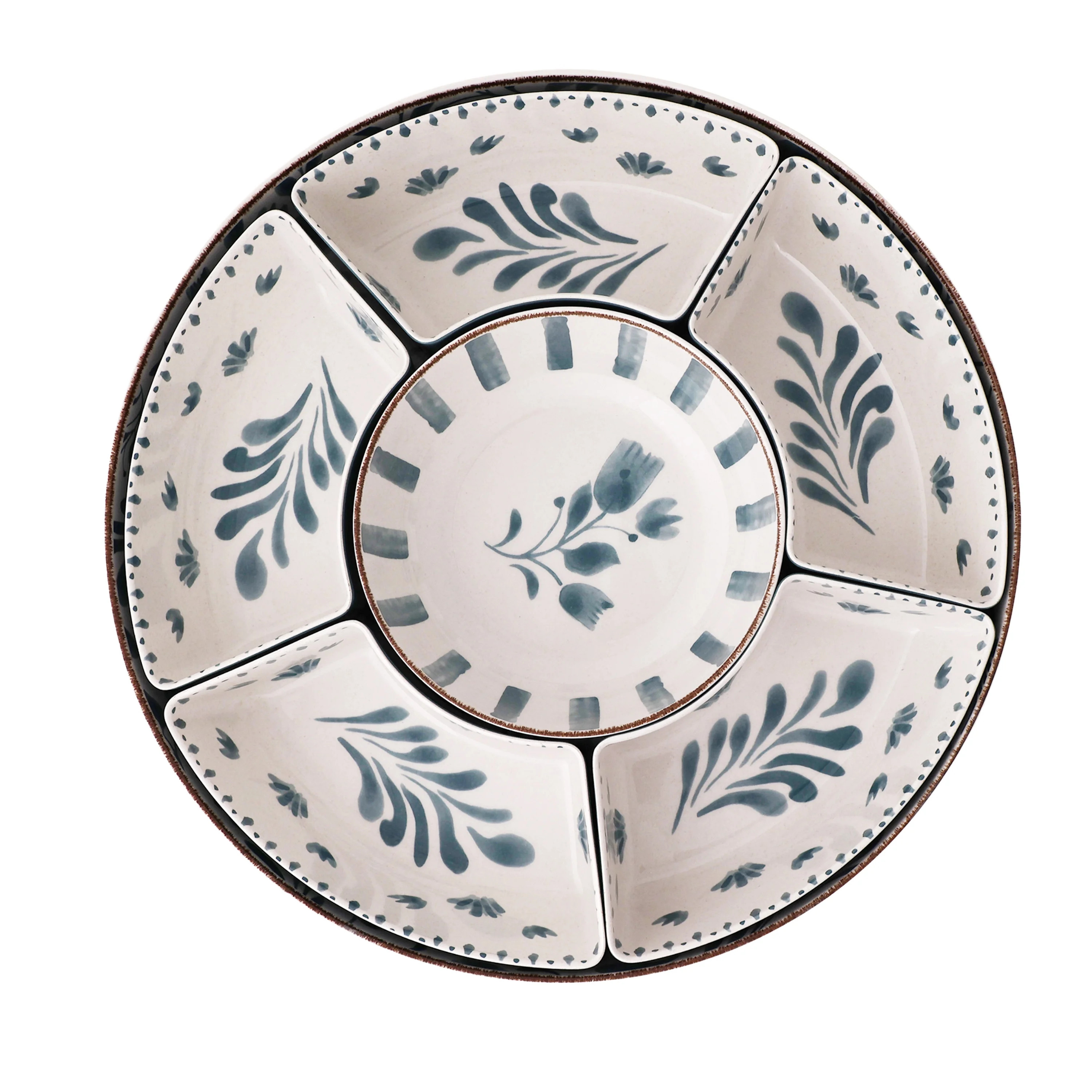 Better Homes & Gardens Bamboo Melamine Chip and Dip Tray, Blue | Walmart (US)