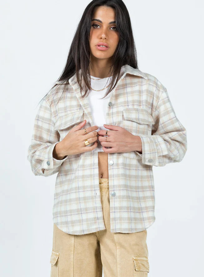 Kaystone Jacket Beige / White | Princess Polly US