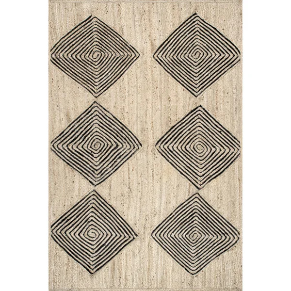 Arvin Olano x Rugs USA Axel Diamond Jute Natural Area Rug | Wayfair North America