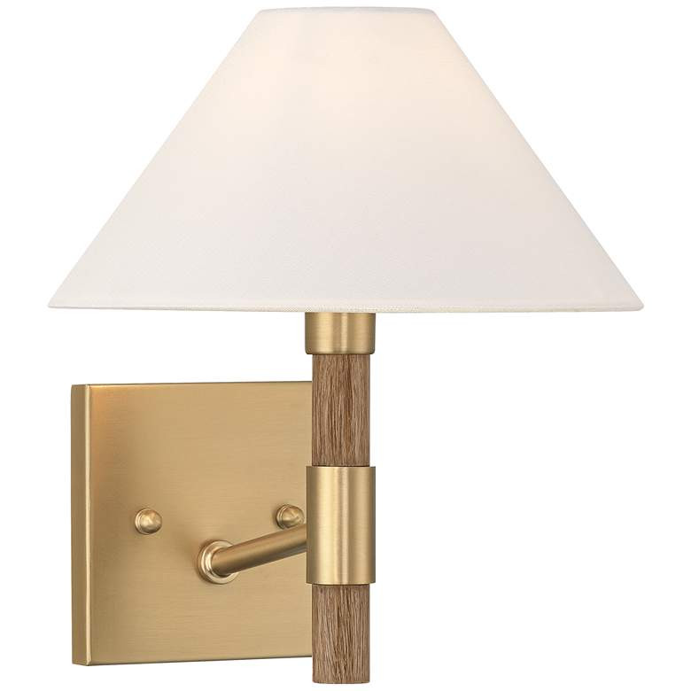 Brushed Champagne Faux Wood Wall Sconce 11 Inch - #4739K | Lamps Plus | Lamps Plus