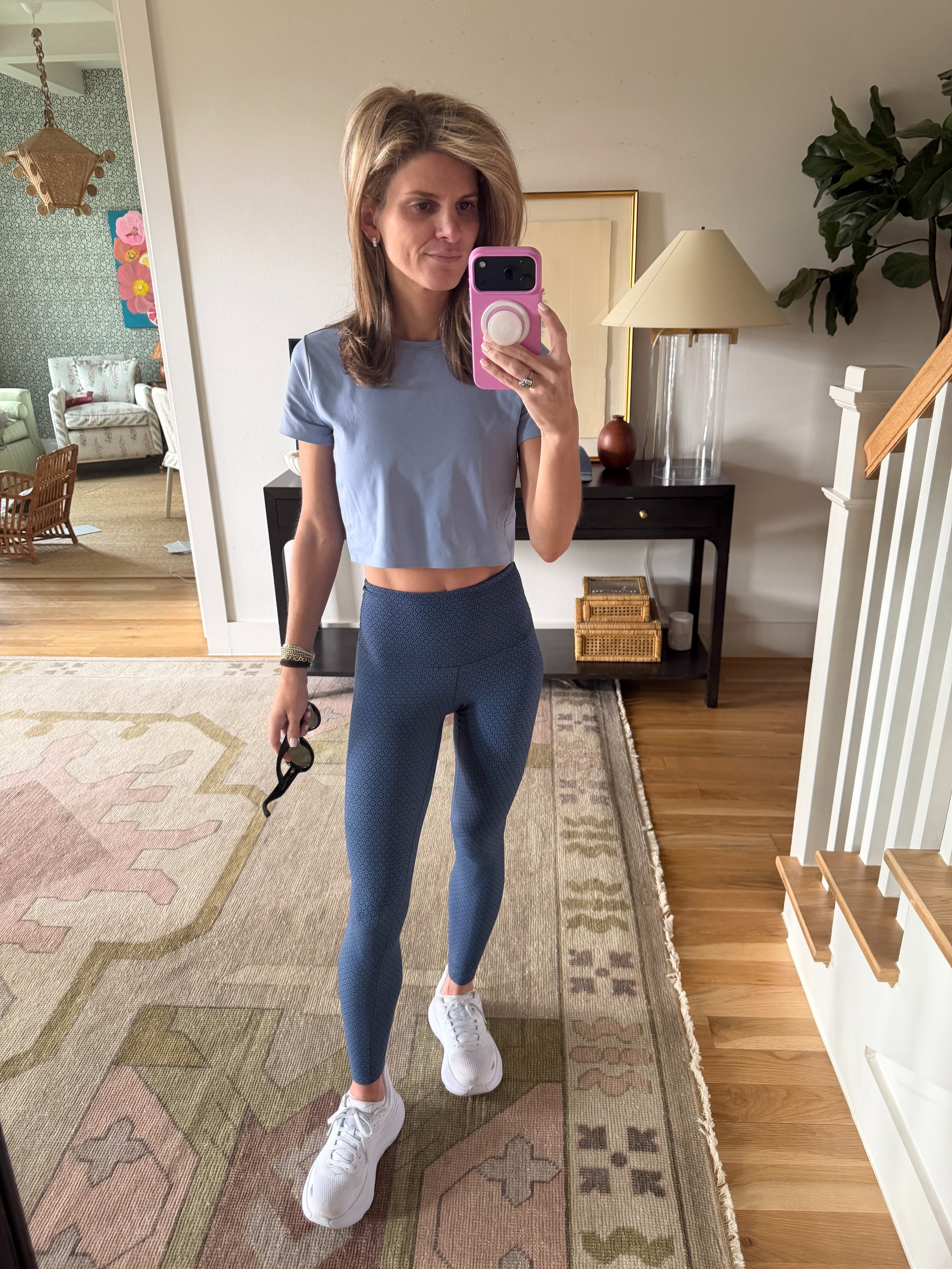 Rhone blue pattern set with matching crop tee (wearing XS in everything) 

 