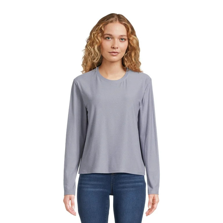 Athletic Works Women's and Women's Plus ButterCore Soft Tee with Long Sleeves, Sizes XS-4X | Walmart (US)