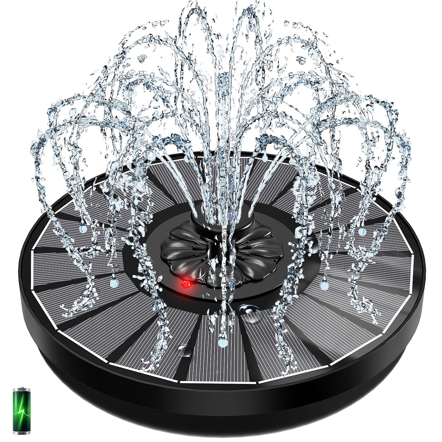Solar Fountain with Innovative Battery Indicator & 2000mAh, 3.5W 2025 Glass Solar Water Fountain ... | Amazon (US)