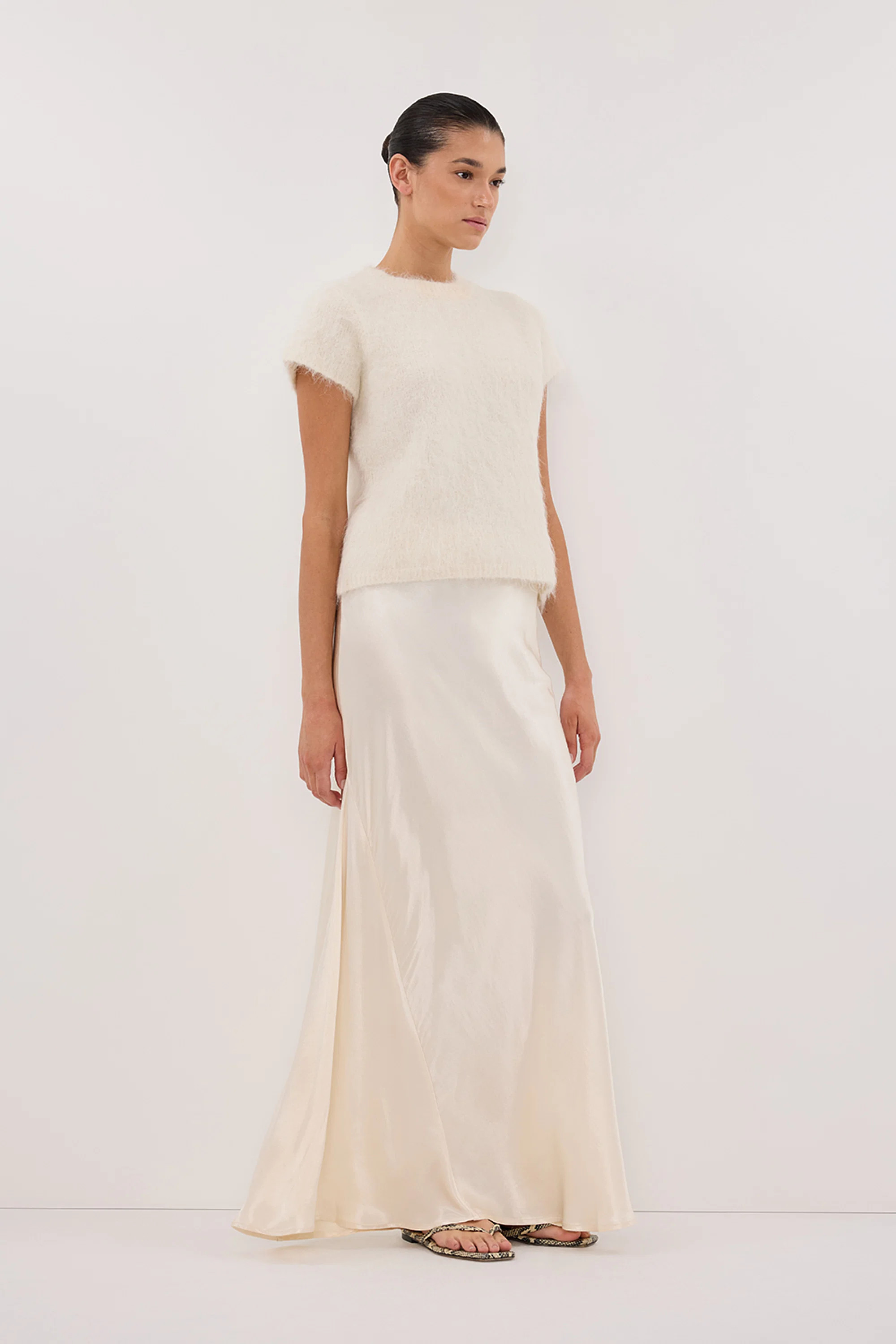 CHARLI CREAM SATIN MAXI SKIRT | DISSH