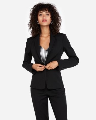 Notch Collar One Button Blazer | Express