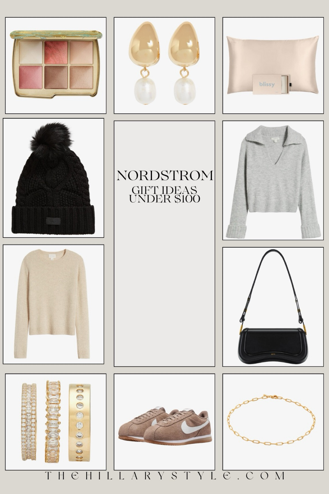 Nordstrom Gifts Under $100
Gift ideas for her, gifts for mom, gifts for sister, gifts for friends, gifts for grandma, luxe gifts, self care gifts, for ideas under $100. Sneakers, sweater, cashmere sweater, handbag, ring stack, paper clip bracelet, pearl drop earrings, silk pillowcase, eyeshadow pallet. Nike, UGG, Monica Vinader, JW PEI, Hourglass, Nordstrom 

#LTKHoliday #LTKFindsUnder100 #LTKGiftGuide