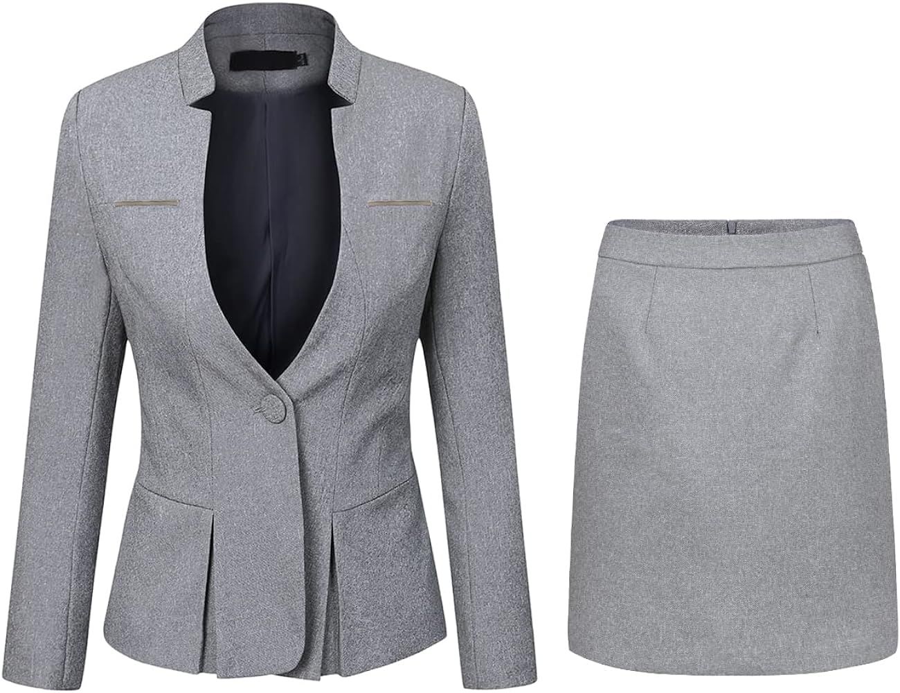Women's 2 Piece Business Skirt Suit Set Office Lady Slim Fit Blazer and Skirt | Amazon (US)