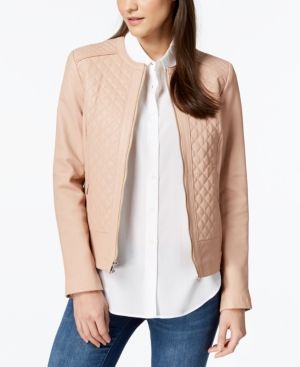 Cole Haan Quilted Leather Jacket | Macys CA