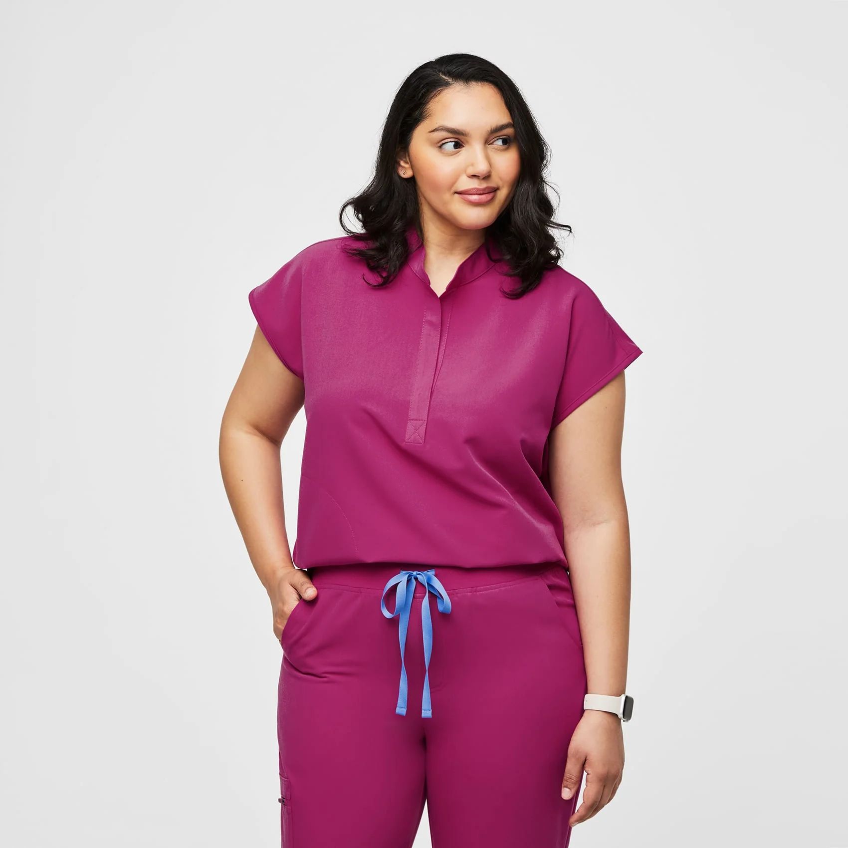 Women's Rafaela Oversized Scrub Top - Raspberry Sorbet · FIGS | FIGS