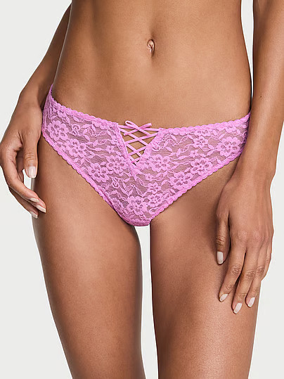 The Lacie Lace-Up Bow Thong Panty, Pink, Xxl - Women's Panties - Victoria's Secret | Victoria's Secret (US / CA )