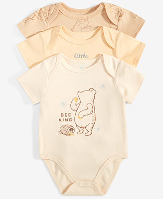Disney Baby Winnie-the-Pooh Bodysuits, 3 Pack - Macy's | Macy's