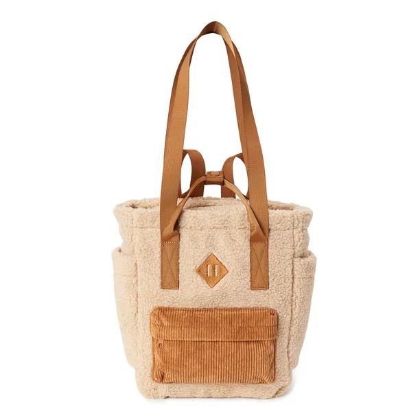 No Boundaries Women's Hands Free Convertible Tote Bag Backpack Natural Tan - Walmart.com | Walmart (US)