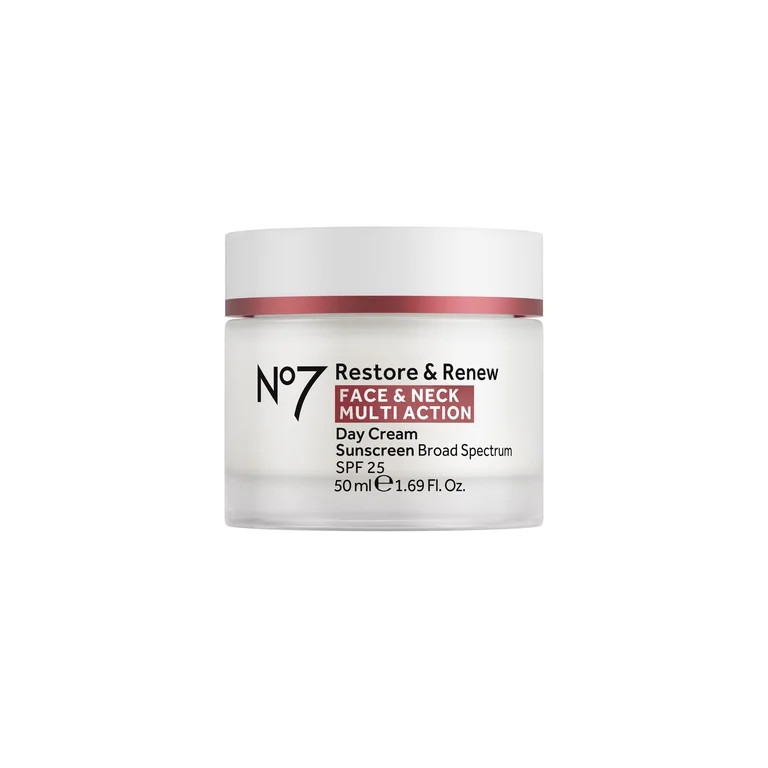No7 Restore & Renew Face & Neck Multi Action Sunscreen Broad Spectrum SPF 30 Day Cream 1.69 fl oz | Walmart (US)