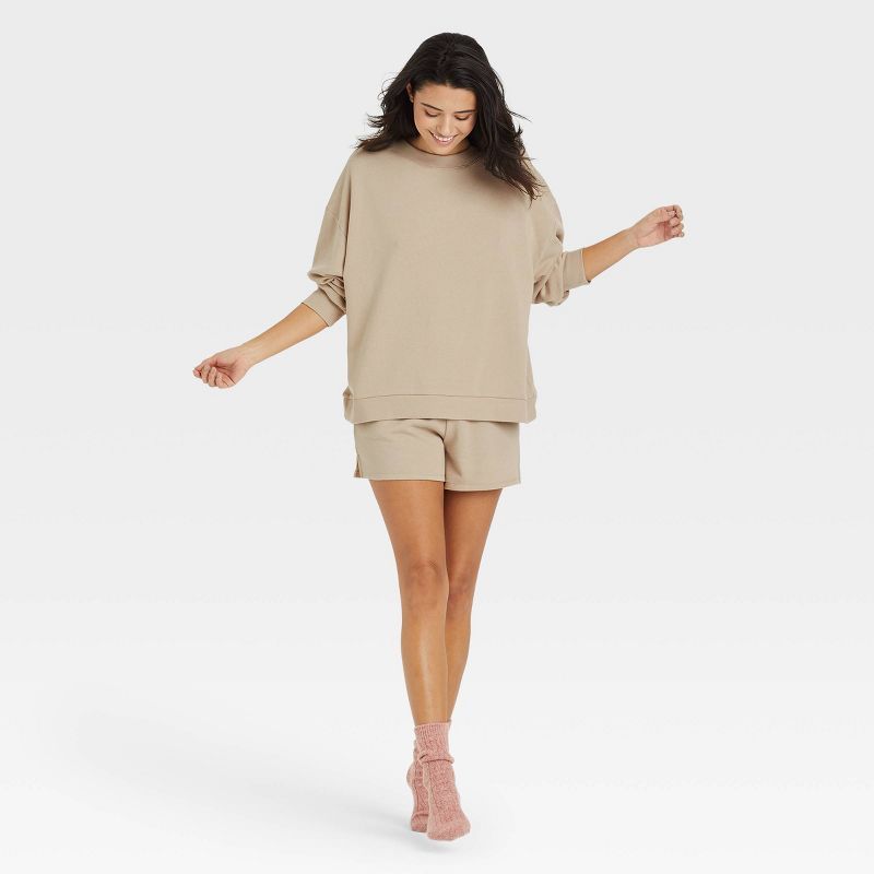 Women's French Terry Oversized Pullover Lounge Sweatshirt - Colsie™ | Target