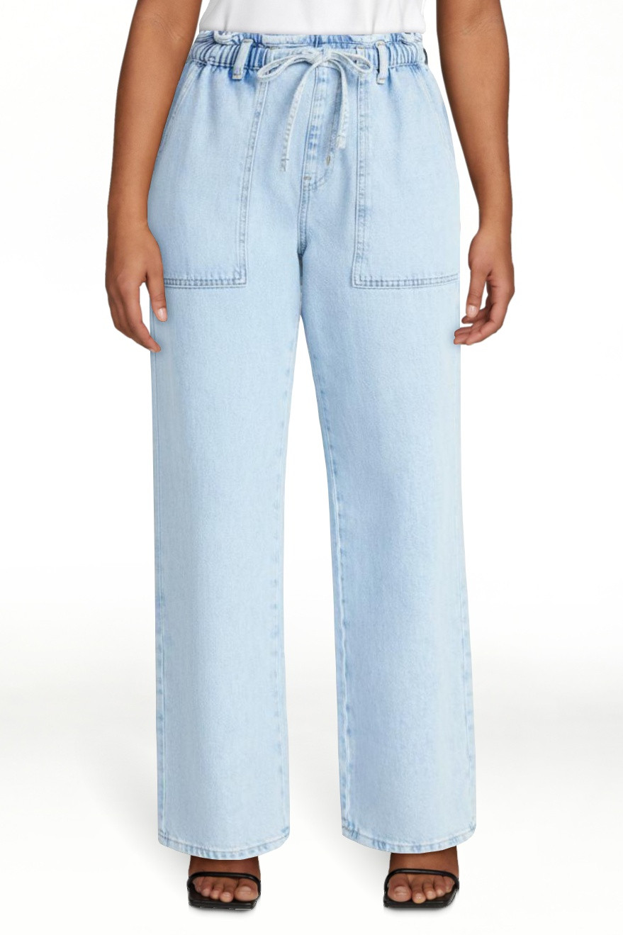 Time and Tru Women's Pull On Wide Leg Jeans, 30" Inseam, Sizes XS-XXXL | Walmart (US)