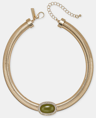 Green Stone Omega Necklace | Macy's