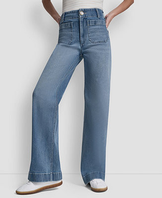Petite High-Rise Wide Leg Jeans | Macy's