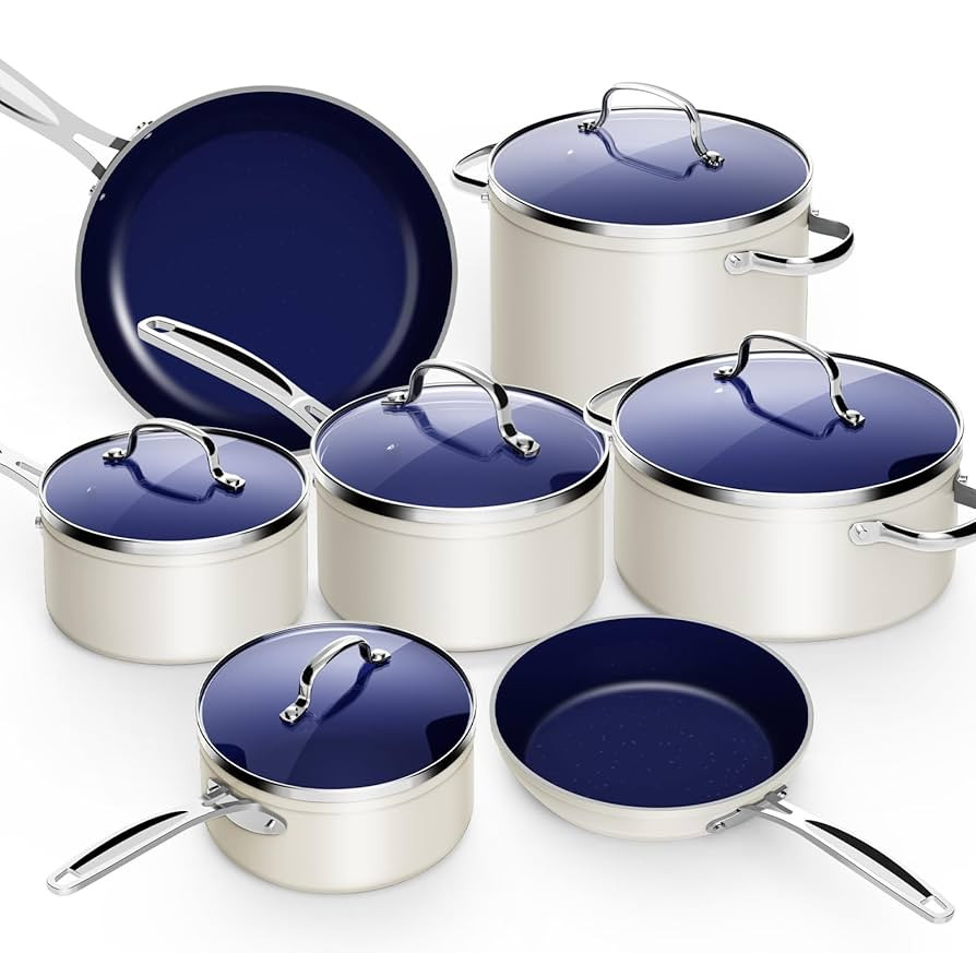 Nuwave 12pc Forged Lightweight Cookware Set, G10 Healthy Duralon Ceramic Ultra Non-Stick Coating,... | Amazon (US)