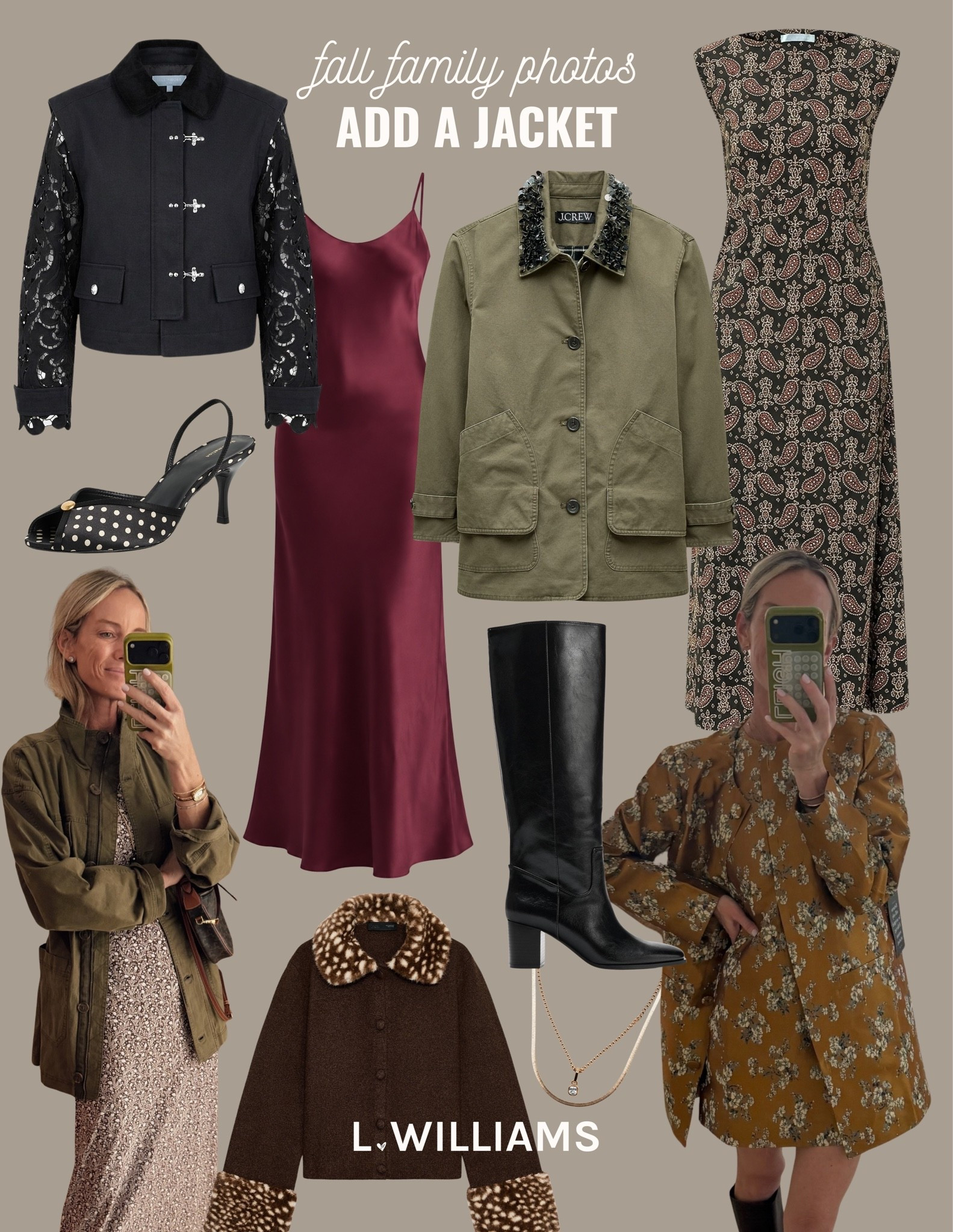 Fall family photo ideas…jackets over a dress.