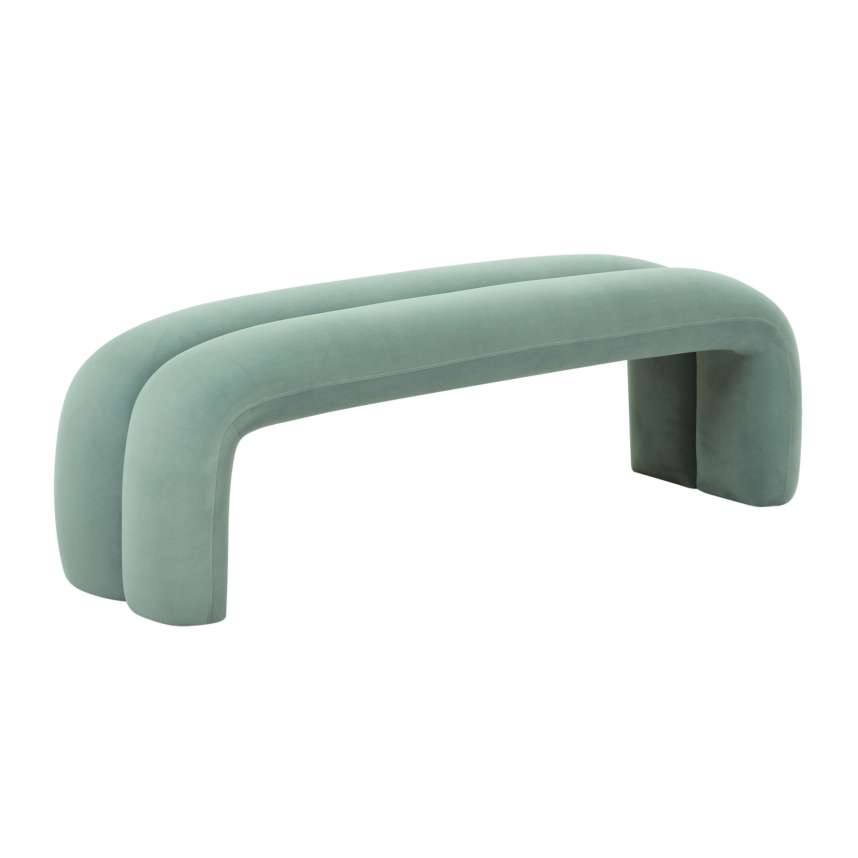 TOV Furniture Leigh Modern Green Accent Bench 56-in x 17-in x 18.7-in | TOV-OC68825 | Lowe's