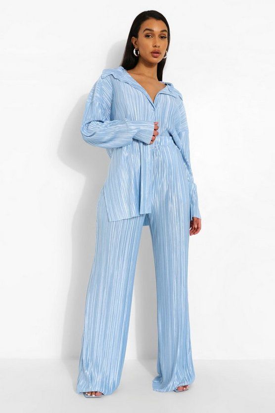 Plisse Oversized Relaxed Fit Shirt | Boohoo.com (US & CA)