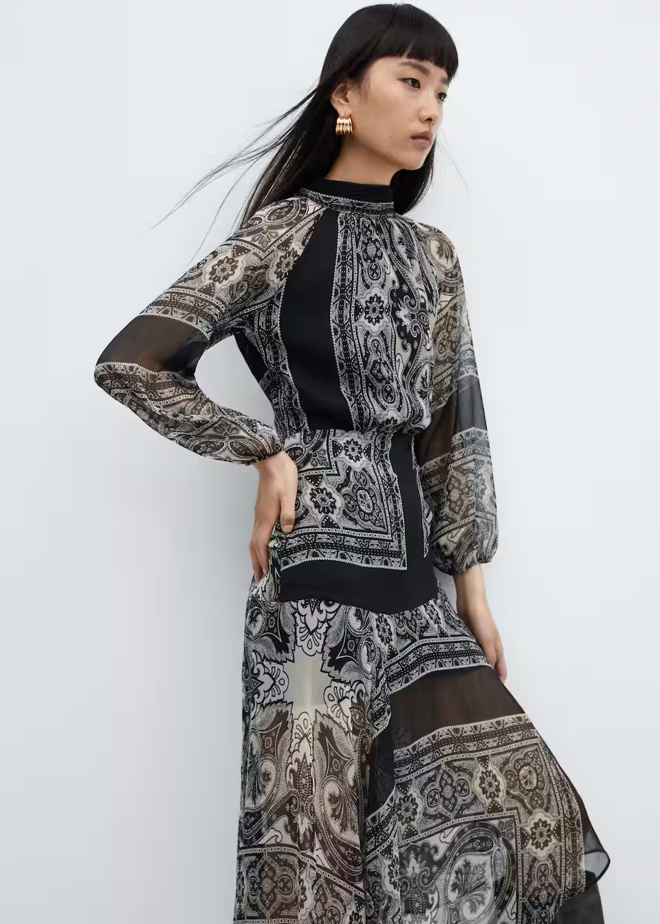 Asymmetric hem dress | MANGO (UK)
