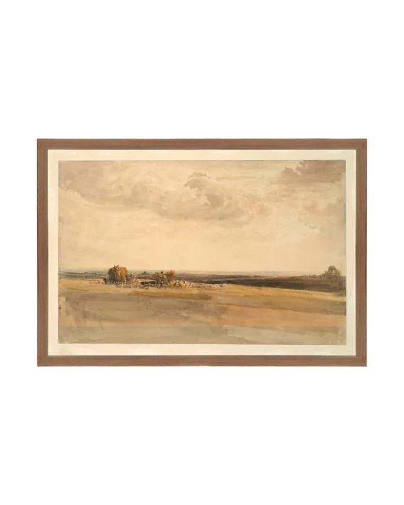 Wheat Field. Meadow Painting Printed and Shipped. Muted Art - Etsy | Etsy (US)