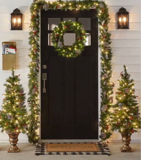 Front porch Christmas decor set! Included garland, trees and wreath. Additional 15% off right now 

#LTKHoliday #LTKCyberWeek #LTKhome