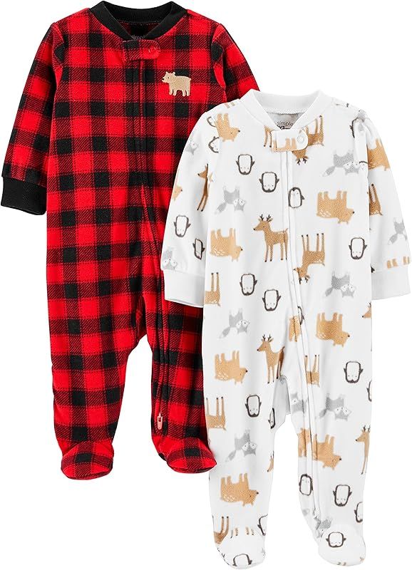 Simple Joys by Carter's Unisex Babies' Fleece Footed Sleep and Play, Pack of 2 | Amazon (US)