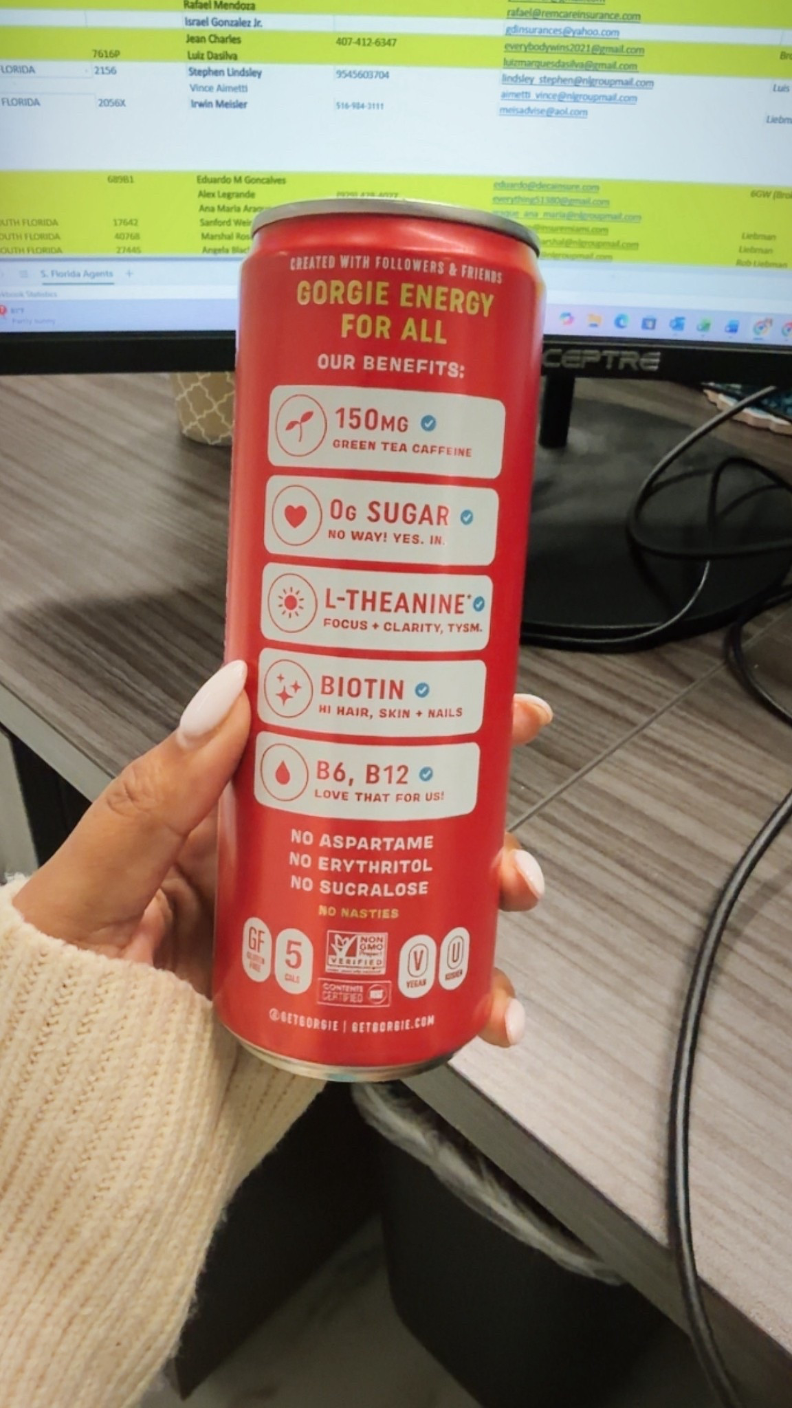 Friday workday powered by @getgorgie — because these spreadsheets weren’t gonna conquer themselves. Zero sugar, clean energy, L-theanine focus, and a little biotin boost for the girlies. 💁🏽‍♀️✨

#energy #wellness #fitness #health #amazon 

#LTKActive #LTKHome #LTKParties