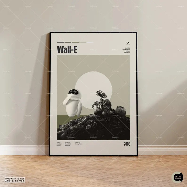 Wall-e, Andrew Stanton, Retro Modern Poster, Vintage Inspired Poster, Mid Century Modern Poster, ... | Etsy (US)