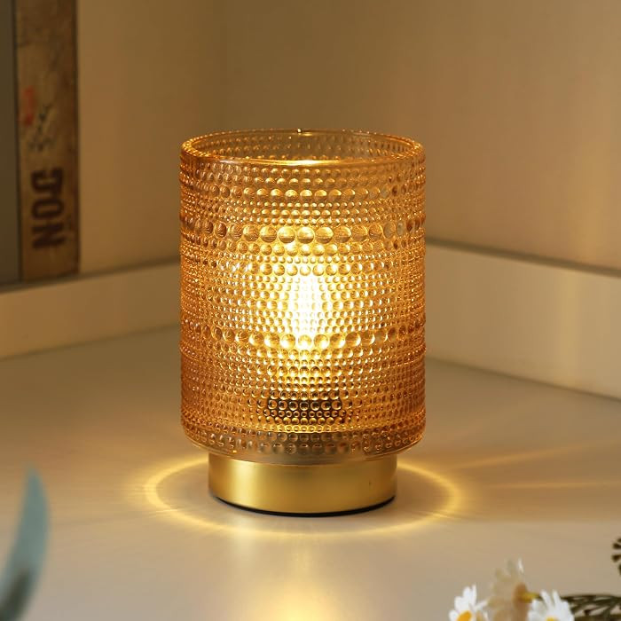 Battery Operated Decorative Lamp with Timer for Bookshelf/Bedside/Coffee Table Decor,Small Cordle... | Amazon (US)