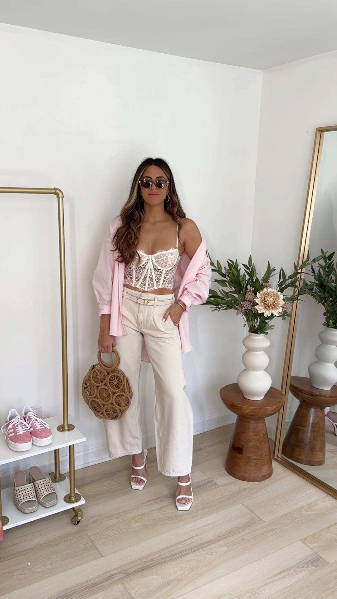 Barrel jeans (size 26) styled five different ways for spring 

Outfit 1: lace corset top (small) and oversized pink button down (small7"$

Outfit 2: preppy cardigan sweater (XS), baseball cap, and sneakers 

Outfit 3: green and white gingham sweater top (small)

Outfit 4: oversized sweater vest (small)

Outfit 5: colorful tube top (small)

Spring outfits | what to wear this spring | casual style | going out outfits | Anthropologie 

#LTKfindsunder100 #LTKstyletip #LTKVideo