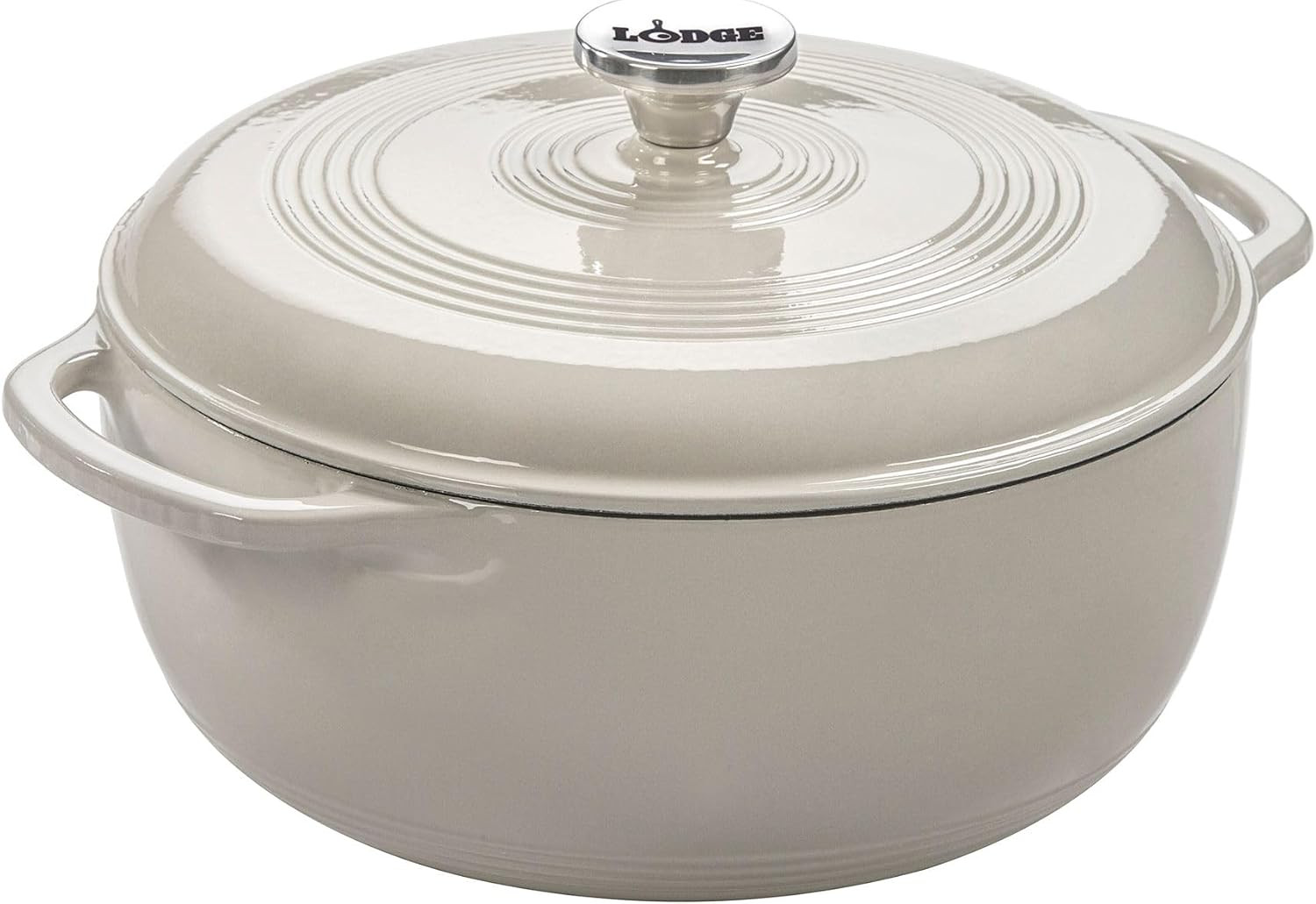 Lodge Essential Enamel Cast Iron Dutch Oven, 6 Quart, Oyster White | Amazon (US)