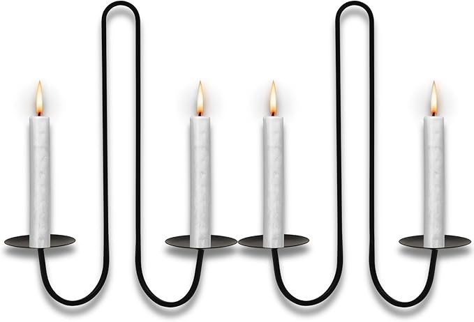 Metal Wall Candle Sconces Holder - Modern Candle Sconces Wall Decor Set of 2, Hanging Wall Candle... | Amazon (US)