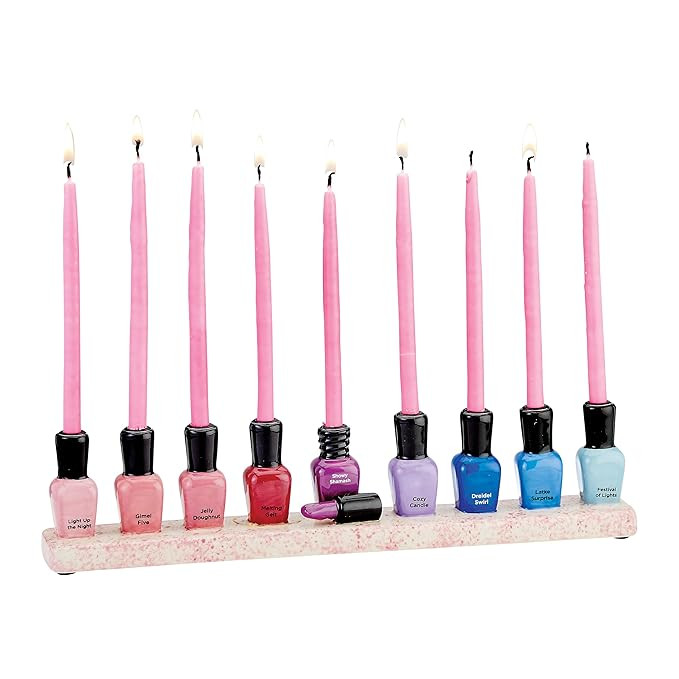 Rite Lite Chanukah Hand-Painted Ceramic Nail Polish Hannukah Menorah | Amazon (US)