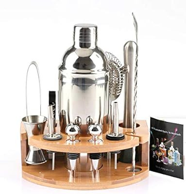 ADTZYLD Cocktail Shaker Set Bartender Kit,Bar Set with Bamboo Stand 12 Piece Bartending Tools 25 ... | Amazon (US)