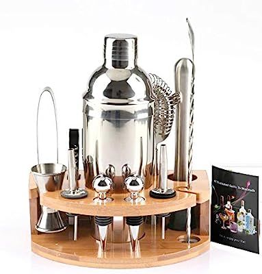 ADTZYLD Cocktail Shaker Set Bartender Kit,Bar Set with Bamboo Stand 12 Piece Bartending Tools 25 ... | Amazon (US)