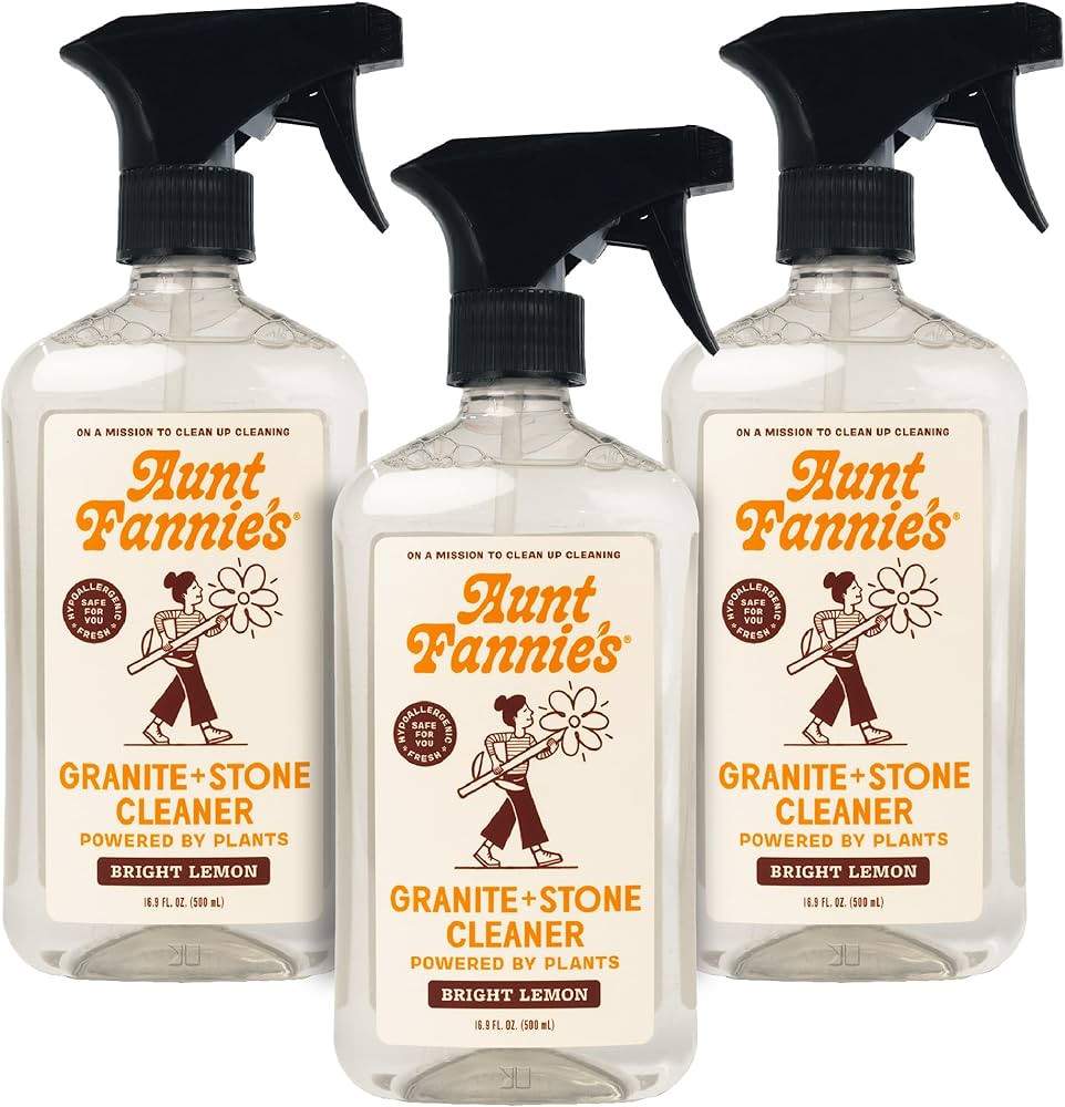 Aunt Fannie's Granite and Stone Cleaner, Plant Based Daily Countertop Spray for Granite, Marble, ... | Amazon (US)