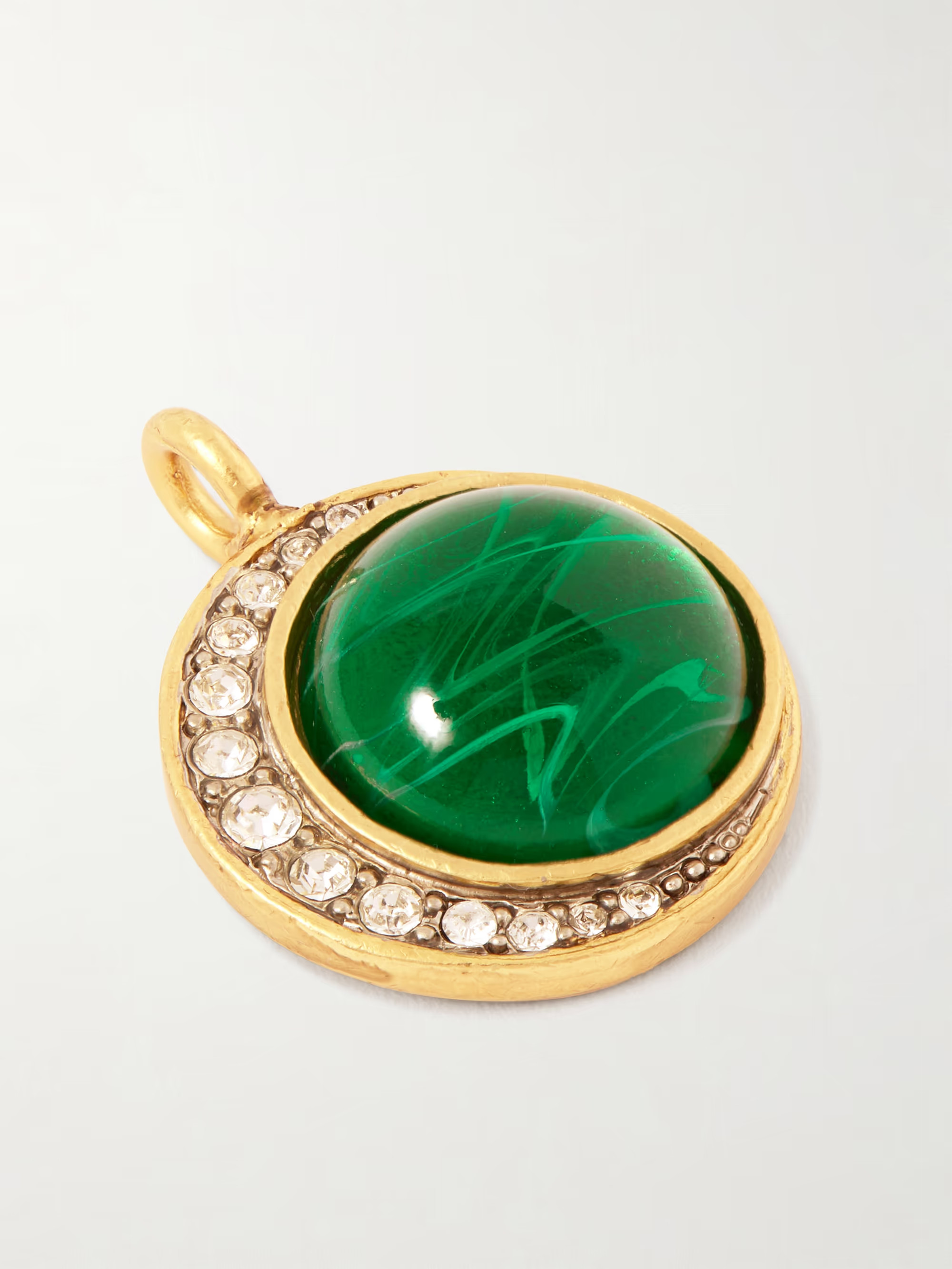 Moonset Stone gold-plated, glass and crystal pendant | NET-A-PORTER (US)
