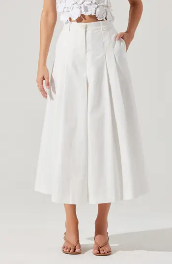Rowen Pleated Cotton Culottes | Nordstrom