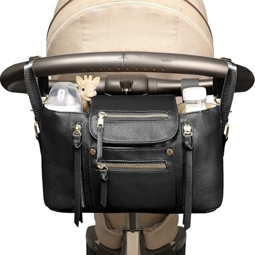miss fong Universal Stroller Organizer with Insulated Cup Holder Stroller Caddy Baby Storage Bag with Adjustable Strap, Fits for like Uppababy, Baby Jogger, Britax, Umbrella | Amazon (US)