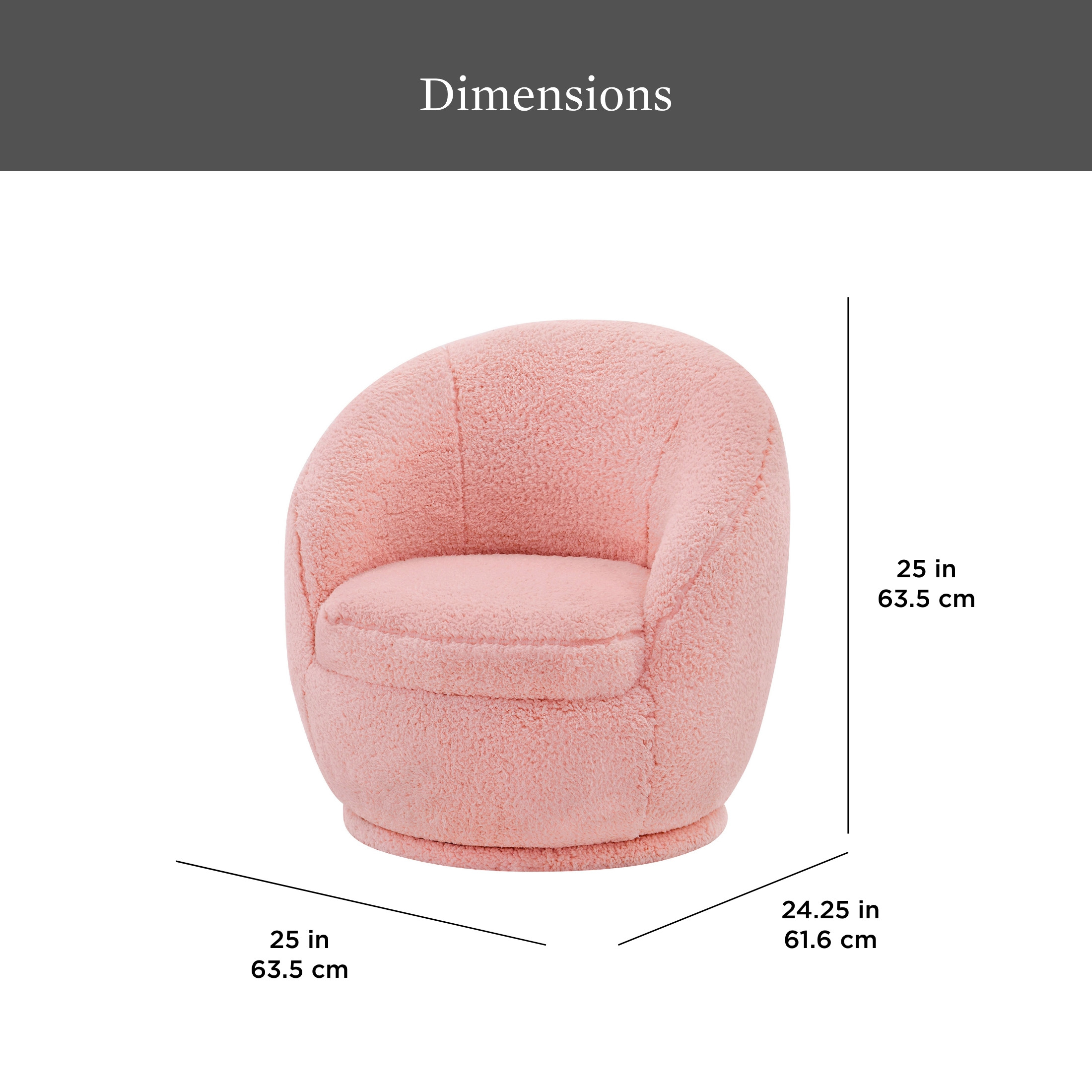 Better Homes & Gardens Mira Kids Swivel Chair, Pink Faux Shearling | Walmart (US)