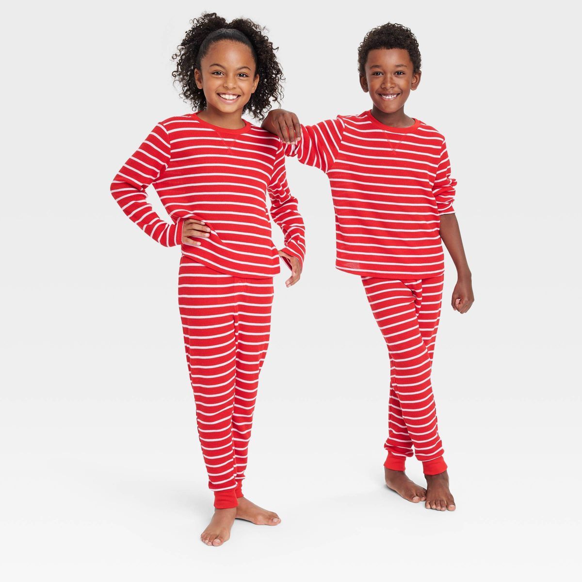 Kids' Striped Matching Family Thermal Pajama Set - Wondershop™ Red XL | Target